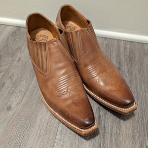 Brown Leather Cowboy Boot Shoes